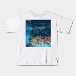 Abstraction (Acrylic Paint & Blue Glass Bottles) Kids T-Shirt